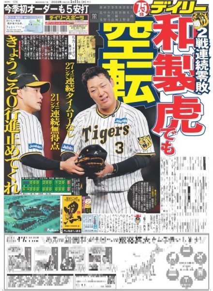 画像1: 和製虎でも空転 デイリースポーツ（東京宅配版） 2023年5月11日付 (1)