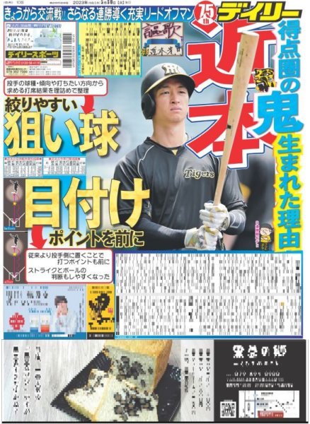 画像1: 近本得点圏の鬼生まれた理由 デイリースポーツ（東京宅配版） 2023年5月30日付 (1)