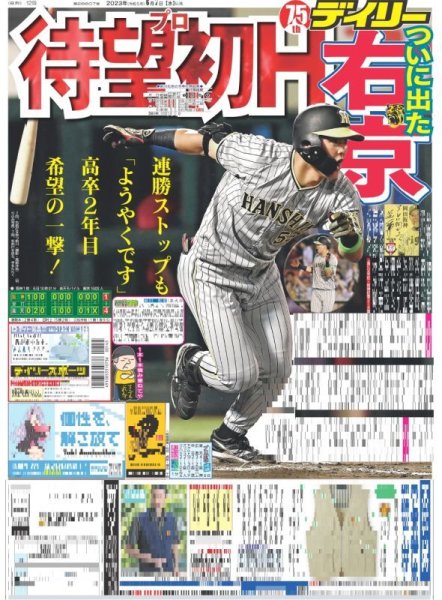 画像1: 右京待望プロ初H  デイリースポーツ（東京宅配版） 2023年6月7日付 (1)