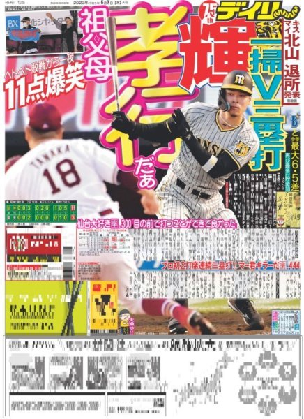 画像1: 輝祖父母孝行だぁ  デイリースポーツ（東京宅配版） 2023年6月8日付 (1)