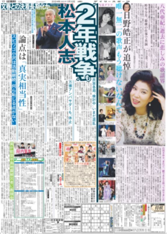 八代亜紀 2紙 新聞記事 - コレクション